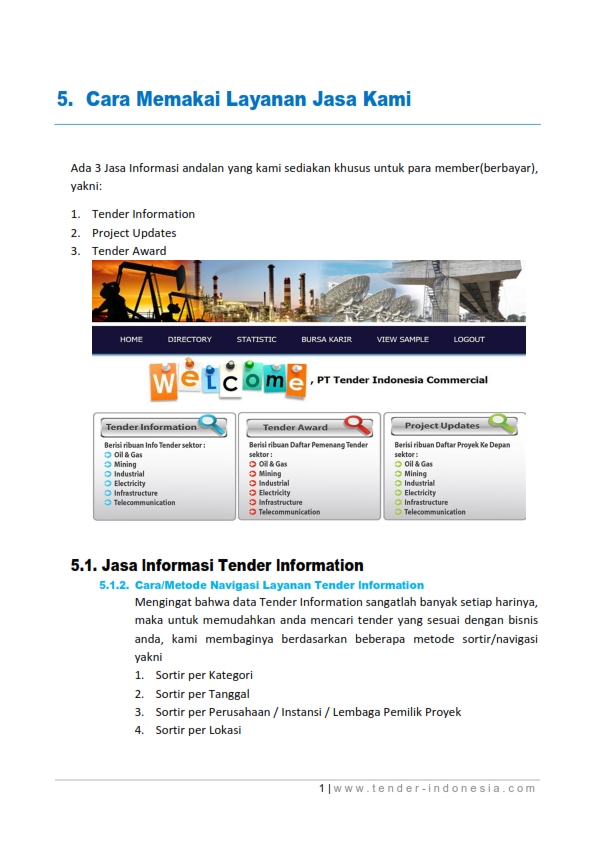 Membership Guide Tender Indonesia BAB 5 - Cara Memakai Layanan Jasa Kami